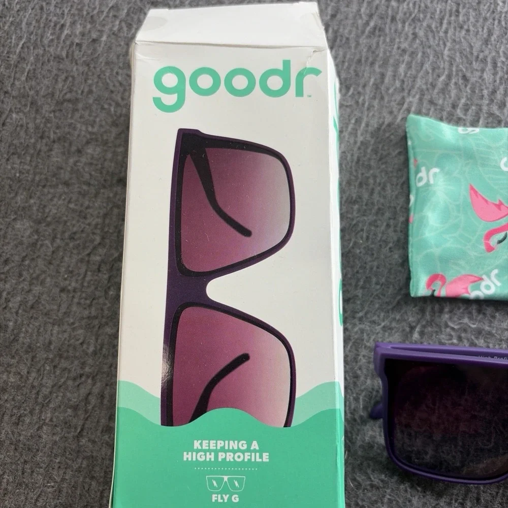 Goodr Adult Keeping A High Profile Plastic Square Sunglasses - Purple Polarized